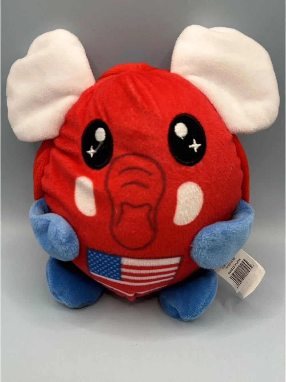 Reverse-eez Patriot Political Elephant Donkey Election Plush Sewn Eyes